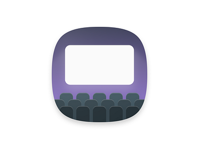 Cinema app icon android app cinema graphic design icon iconography illustration movie squircle theather