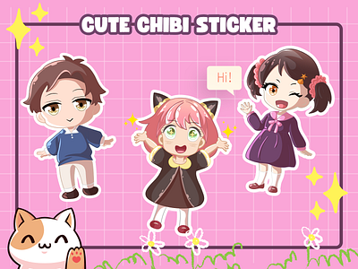 Cute Chibi Sticker anime chibi cute kawaii sticker