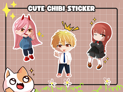 Cute Chibi Sticker anime chibi cute kawaii sticker