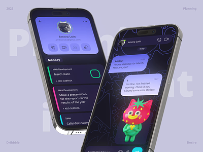 Mobile | Planning App 3d animation 3d stickers android animated animation calls chat design desire agency graphic design interface ios mobile app motion motion design motion graphics planning task management task manager ui