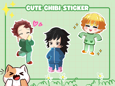 Cute Chibi Sticker anime chibi cute kawaii sticker