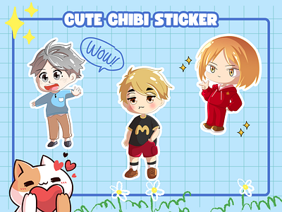 Cute Chibi Sticker anime chibi cute kawaii sticker