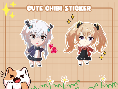 Cute Chibi Sticker anime chibi cute kawaii sticker