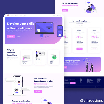 A web landing page for learning purposes. Tool: Figma app branding design graphic design illustration logo typography ui ux vector