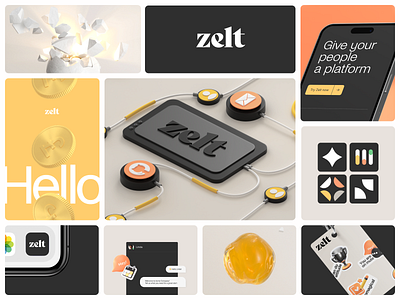 Zelt graphic assets 3d benefits branding cuberto devices employee graphics hr platform illustration payment payroll people product self service time off tool ui ux