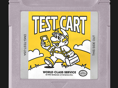 Test Cartridge Label 90s game design gameboy gameboy color illustration label design nintendo type vintage
