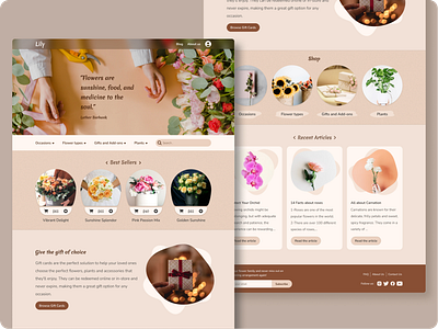 Lily, Flower delivery design ui ui design web design
