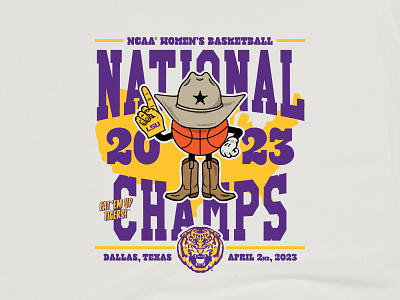 LSU National Champs basketball champs character final four lsu mascot texas women