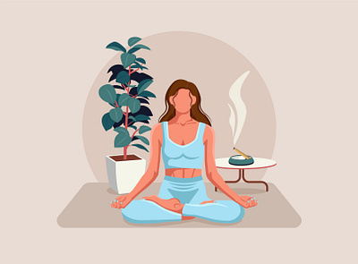 Poster for yoga center art character design digital art faceless girl graphic design illustration vector illustration