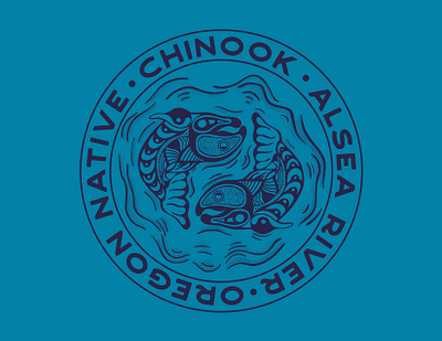 Oregon Native - Chinook badge design fish graphic design illustration logo oregon t shirt