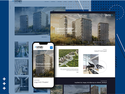 Nuhoğlu building clean construction responsive web webdesign white