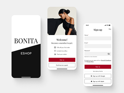 E-commerce app - Onboarding app beauty and fashion design ios mobile mobile app onboarding sign up splash screen ui