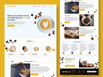 Coffee Lab - Landing Page Design branding design graphic design illustration typography ui ux