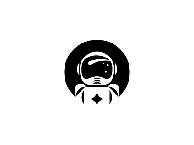 Spaceman astronaut comet helmet icon logo outerspace planet rocket science simple sky space spaceman starts