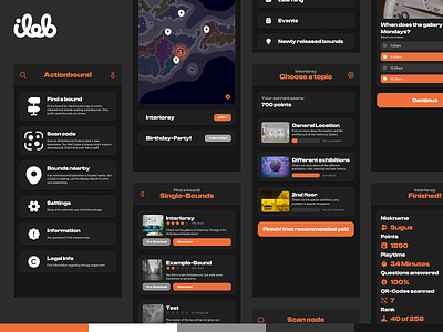 Actionbound - Full Redesign actionbound app autolayout dark mode mobile redesign scavenger hunt ui