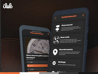 Actionbound Redesign - 3D-Mockups 3d 3d mockup actionbound app ui mobile orange scavenger hunt ui