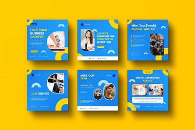 Blue Clean Instagram Post Design brand identity digital marketing