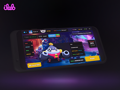 BrawlStars UI Redesign 3d mockup app brawl stars dark mode game game ui mobile redesign ui