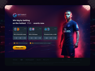 Web UI Landing Page for Betting Company bet bets betting blue casino dark design football grey illustration landing page red soccer ui uiux web