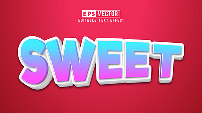 Sweet 3d editable text effect vector template vector 3d letter