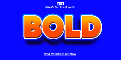 Bold font 3d editable text effect vector template vector 3d letter