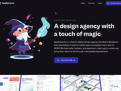 Design agency | Landing page agency dark ui design figma framer frenchtech landing page magician parallax portfolio ui website