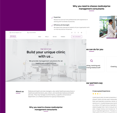 Clinic management clinic figma landing page ui