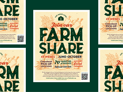 The Good Acre Farm Share farmers market graphic design minnesota nonprofit overprint poster print screenprint texture true grit typography