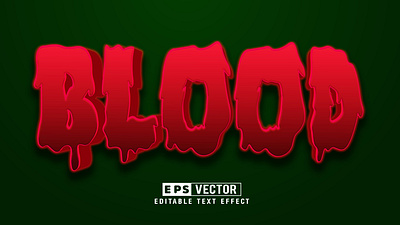 Blood 3d editable text effect vector template vector 3d letter