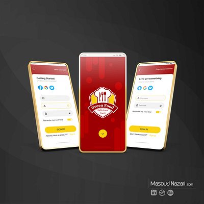 Mobile App: iOS Android UI - Log-in page app branding design masoud nazari product designer ui uiux uxdesigner