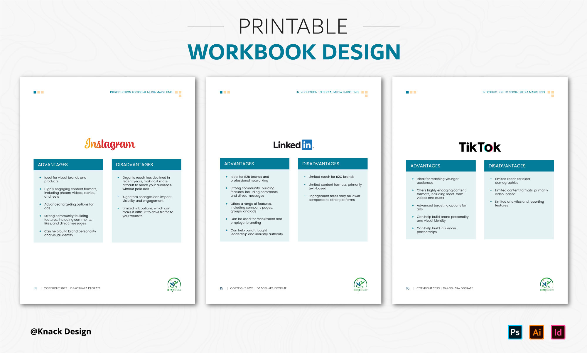 Printable Workbook Design by knack_design on Dribbble