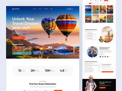 Travel Website Landing Page UI/UX Design clean landing landing page minimal modern modern website tour travel travel website ui ux web web app web design website