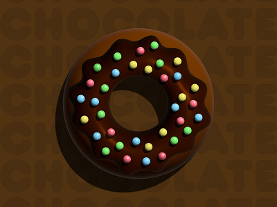 Dunkin' Double Chocolate 3d brand branding design dessert donut graphic design icon illustration illustrator inflate sweet vector vector illustration vectorart wacom