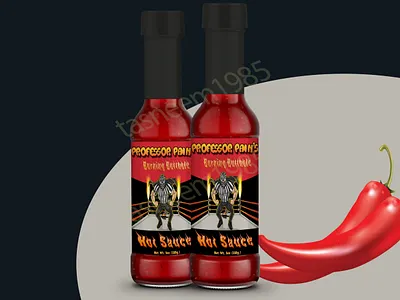 Hot sauce label design 3d branding design graphic design hot illustration label logo product label ui