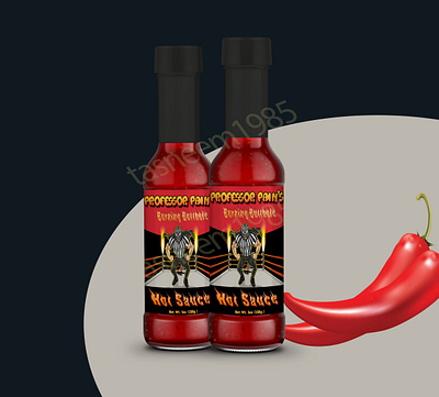 Hot sauce label design 3d branding design graphic design hot illustration label logo product label ui