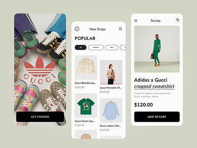 Fashion eCommerce App | Mobile Ios App Concept app card cart ecommerce fashion gucci item mobile modern store ui ux web design