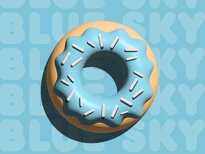 Dunkin' Blue Sky 3d adobe blue brand branding design donut doughtnut food graphic design icon illustration inflate retail sweet ui vector vector illustration vectorart wacom