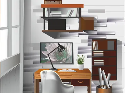 The Setup | Vector Art | Interior adobephotoshop branding corel draaw design digital art graphic design illustration interior logo vector art