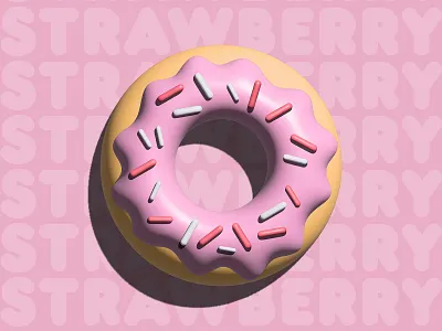 Dunkin' Strawberry 3d brand branding design dessert doughnut dunkin food graphic design homer simpson illustration inflate morning simpson strawberry sweet vector vector illustration vectorart yummy