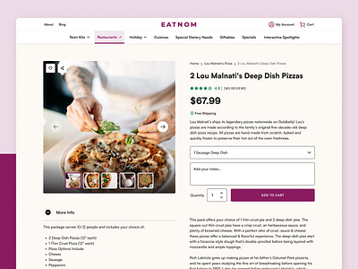 Eatnom Website - Product Page delivery ecommerce food productpage restaurant shop shopify ui uidesign ux