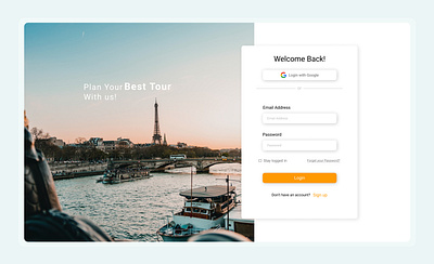 Tour site Login page app banner best tour branding design email google graphic design hero section illustration log in logo password photo sign in tour typography ui ux vector