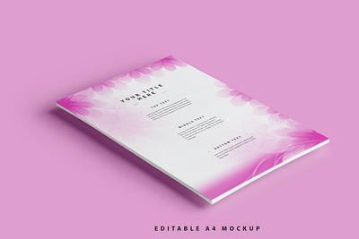 Editable Fancy A4 Paper Mockup PSD Small psd mockups