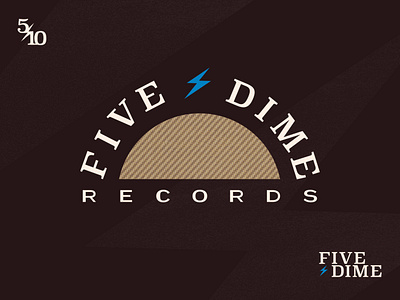 five & dime — logo bolt branding brooklyn design icon identity logo mark record record store type typography zakk waleko