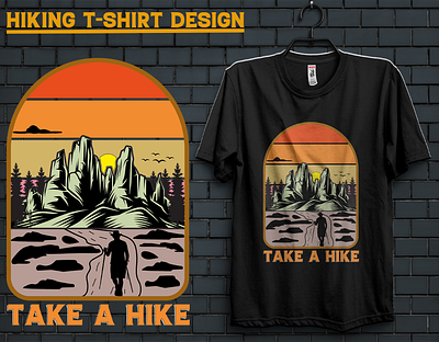 HIKING T-SHIRT DESIGN apparel branding clothing design fashion graphic design hiking hiking t shirt design hoodie illustration mountain mountain t shirt design outdoor outdoor t shirt design t shirt t shirt design t shirts vintage vintage color vintage t shirt design