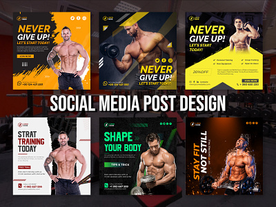 GYM Social Media Design | Banner Design | Ads design advertising banner design fitness fitness banner fitness flyer graphic design gym gym banner gym flyer health instagram banner logo social media banner social post