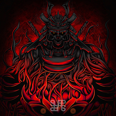 Death Samurai artwork darkart design graphic design illustration monster oni samurai skull tshirt tshirtdesign