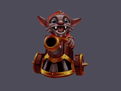 Cannon Goblin 3d animation blender canon character cute goblin low poly maya red shoot