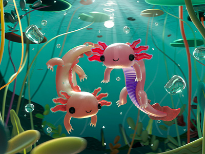 Axolotl 3d 3d animation 3d illustration axolotl axolotl 3d axolotl illustration axolotl mexico cgi character 3d character design children illustration cinema 4d design illustration ilustracion kid mexico illustration octane visdev water illustration