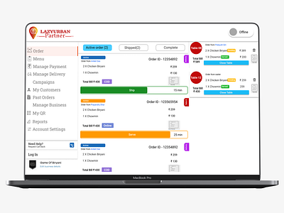 Restaurant order management application 2022 design android app application branding clean design delivery app design food food and drinks illustration logo minimalism ordering partner applications product card res restaurant web application ui ux