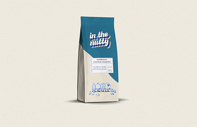In the Nutty - Coconut Creamer Mockup 3d brand inspiration branding coconut coffee design graphic design illustration logo milk packaging packaging design product design typography